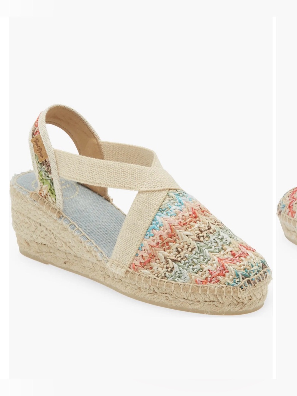 Multicolor Crochet Espadrille Wedge with Neutral Straps - Women sizes 40